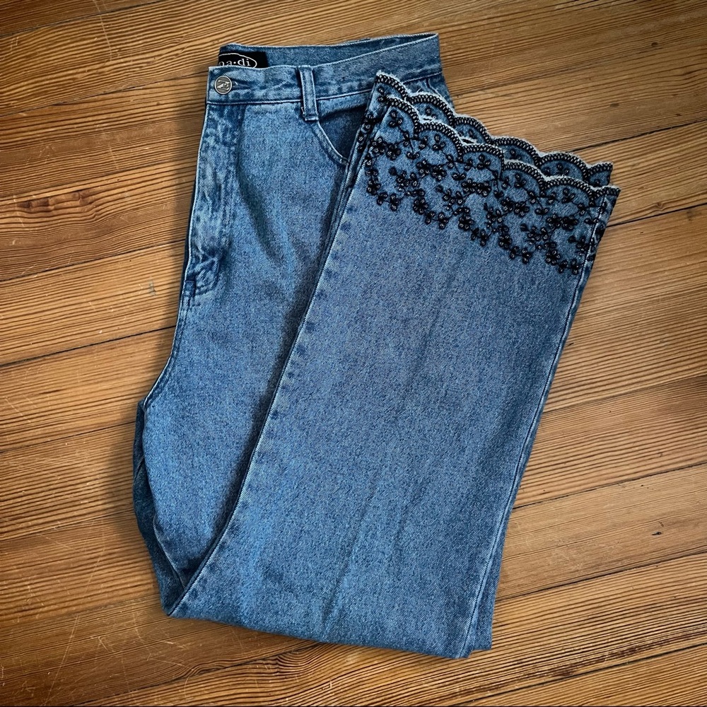SOLD Zana Di vintage y2k high waisted flare jeans embroidered jeans